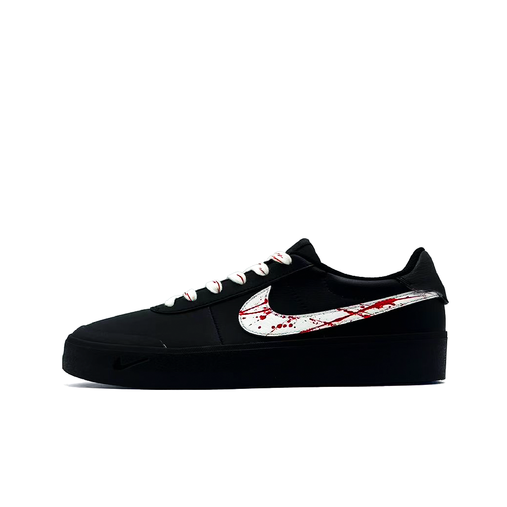 Nike Court Shot Abrasion Resistant Low Top Skateboard Shoes Men's Black