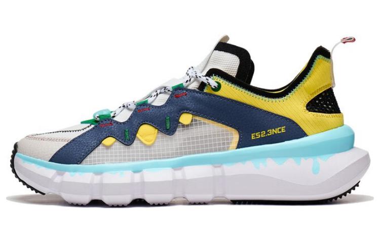 LiNing Essence 2.3 Essence Anti-Slip Wear-Resistant Low-Top Vintage Basketball Shoes Men's White Blue Yellow