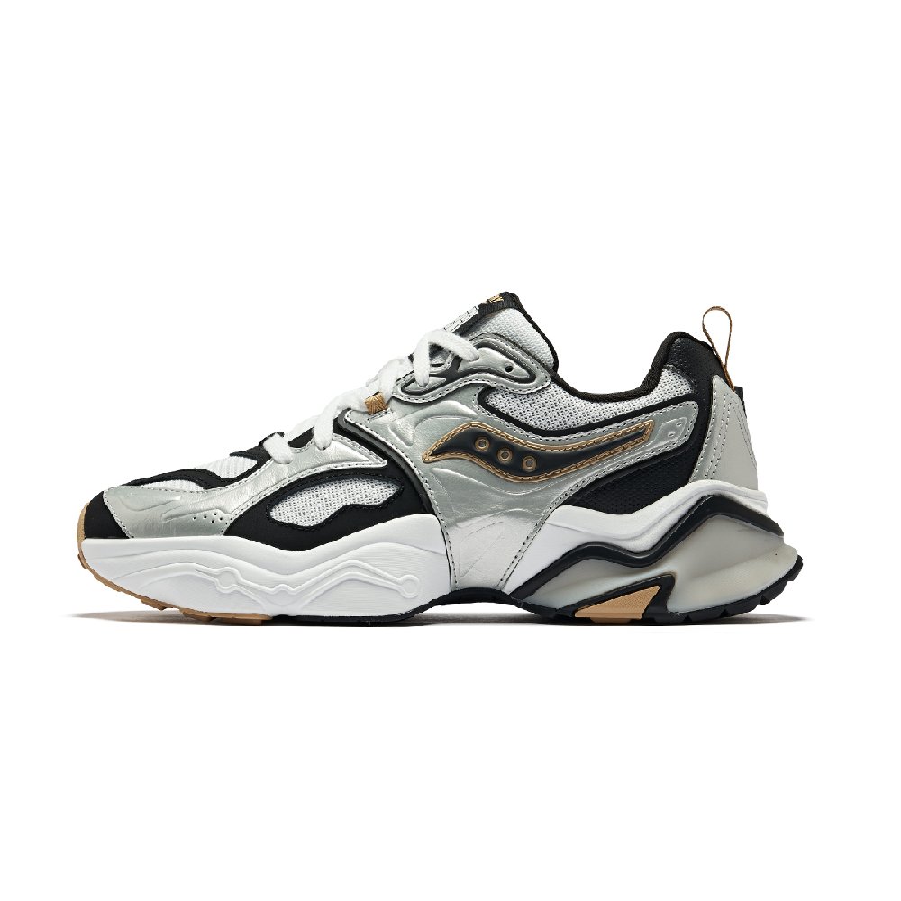 Saucony Low-Top Running Shoes Unisex Silver Black White