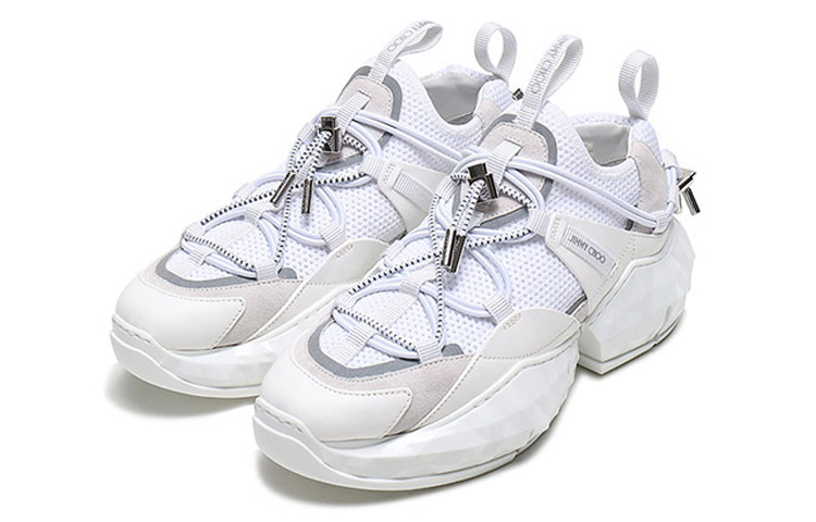 Jimmy Choo Diamond Height Increasing Low Top Casual Shoes Women's White купить в интернет-магазине Yoocart с быстрой доставкой по России.