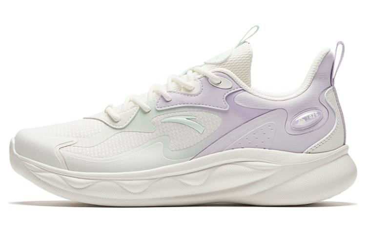 Anta Mianbomb 2 Cushioned Slip Resistant Abrasion Resistant Low Top Sprint Running Shoes Women's White Purple