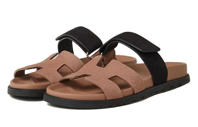 HERMES Chypre Slide Slippers Women's Brown