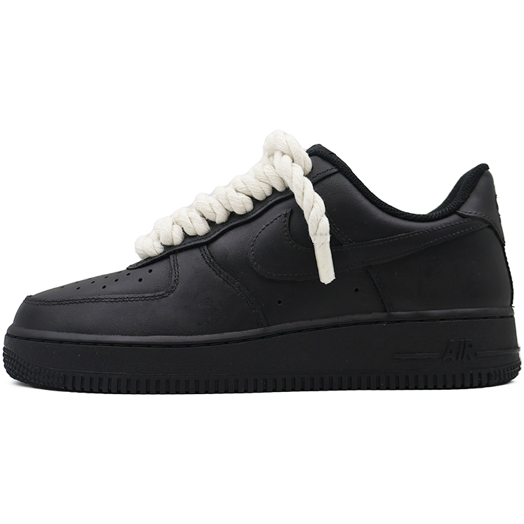 Nike Air Force 1 Abrasion Resistant Low Top Skateboard Shoes Unisex Black
