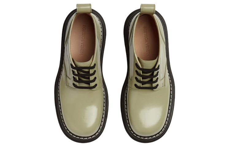 Bottega Veneta Swell Leather Shoes Green купить в интернет-магазине Yoocart с быстрой доставкой по России.
