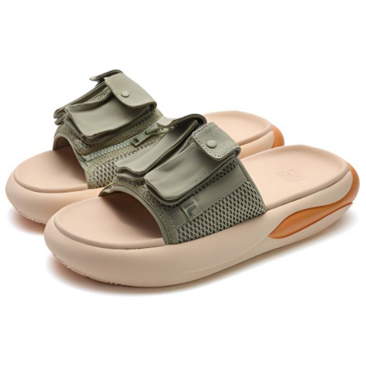 FILA FUSION ZIP UP Quiet Slide Slippers Men's Gray Green Platform купить в интернет-магазине Yoocart с быстрой доставкой по России.