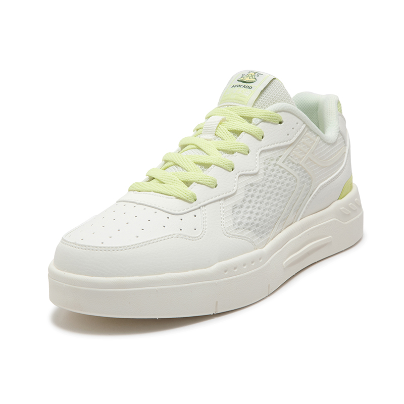 361° Anti-Slip And Wear-Resistant Breathable Low-Top Skateboard Shoes Women's White Green