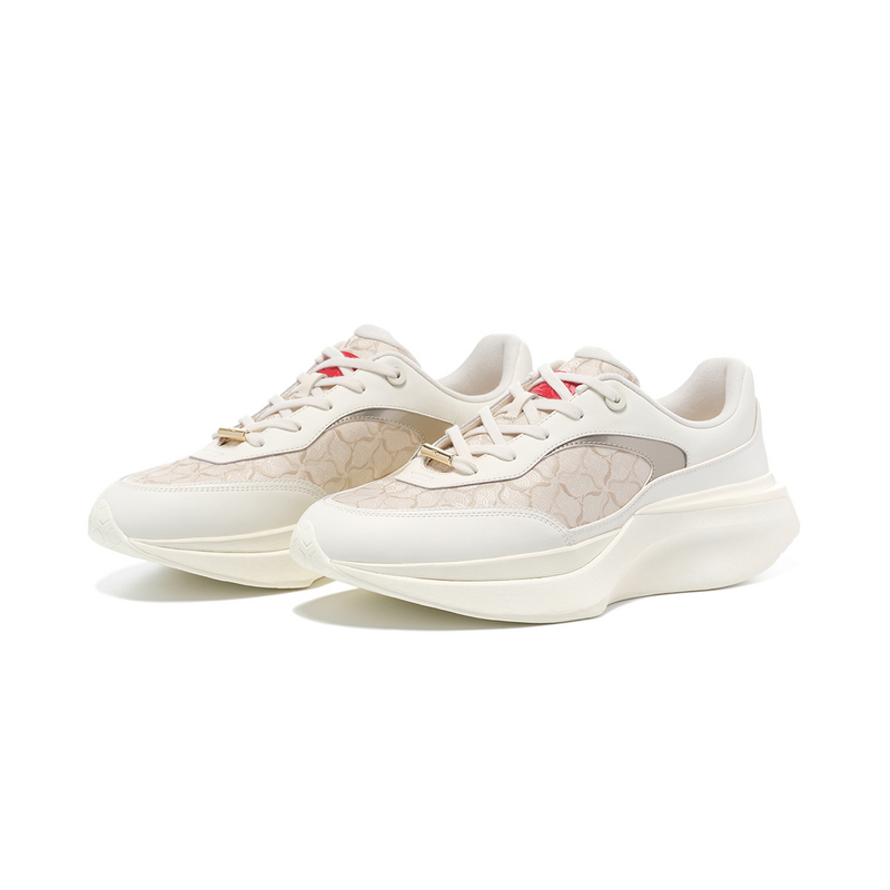LI NING 1990 Xuanji Cushioning, Wear Resistant Low Top Running Shoes Men's Ecru Gold