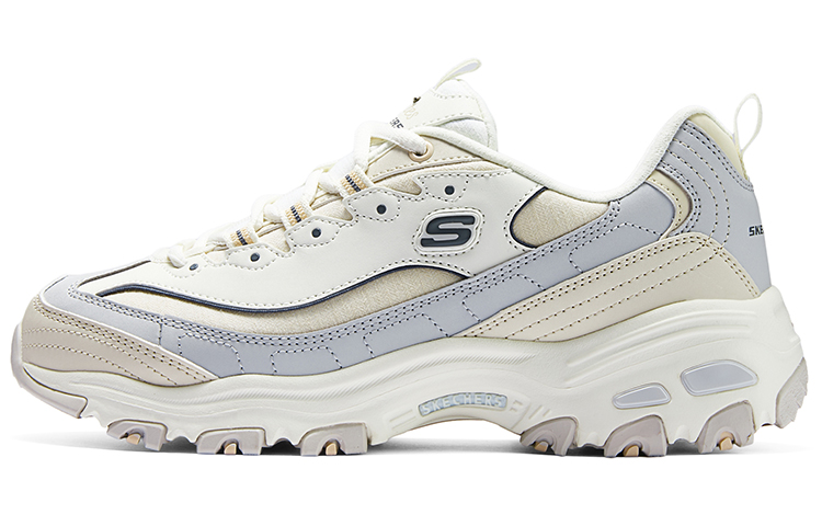 Skechers D'LITES 1.0 Cushioning Wear-Resistant Low-Top Casual Shoes Women's White Gray