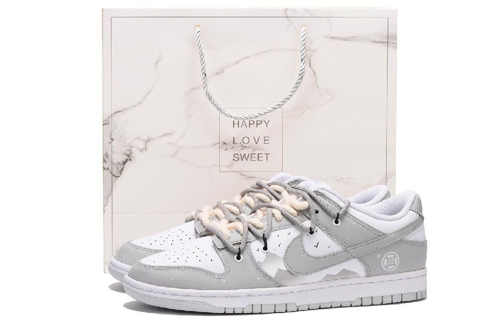 Nike Dunk Low Low-Top Skateboard Shoes Men's Gray