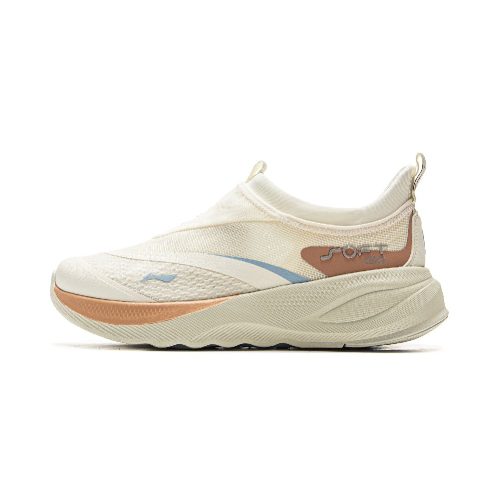 LiNing SOFT GO 2 Shock Absorbers Slip Resistant Abrasion Resistant Breathable Low Top Casual Shoes Women's Ecru
