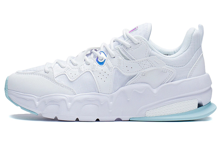 LiNing LN Fle Shock Absorbers Slip Resistant, Abrasion Resistant, Breathable Low Top Sports Casual Shoes Women's White