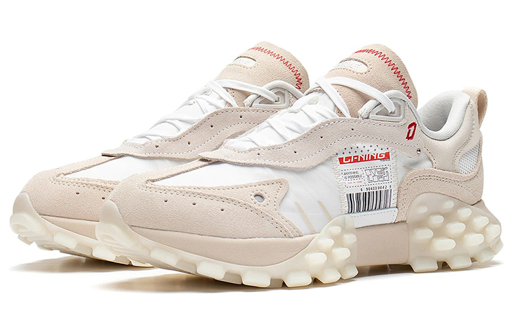 LiNing Shock Absorbers Slip Resistant, Abrasion Resistant, Breathable Low Top Casual Shoes Women's White