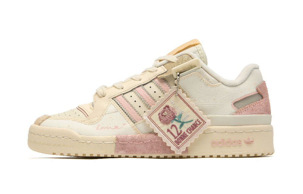 Adidas Originals FORUM Skateboard Shoes Unisex Low Top Pink/Beige