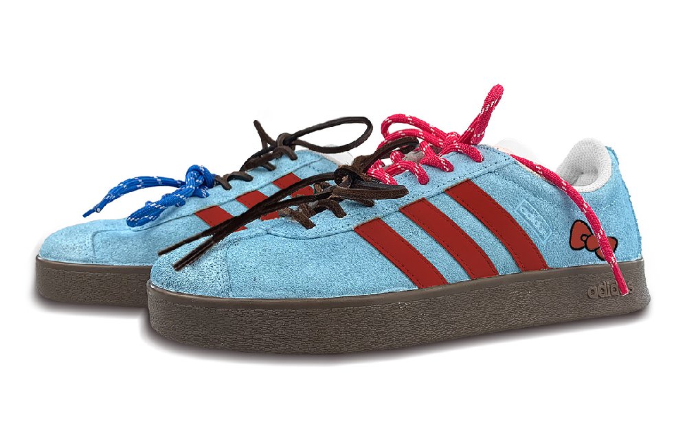 Adidas Neo Vl Court Classic Slip-Resistant Cushioning Wear-Resistant Low-Top Skateboard Shoes Unisex Blue