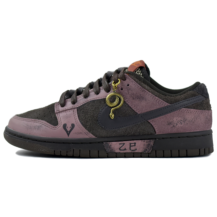 Nike Dunk Anti-Slip Wear-Resistant Low-Top Skateboard Shoes Unisex Purple Brown