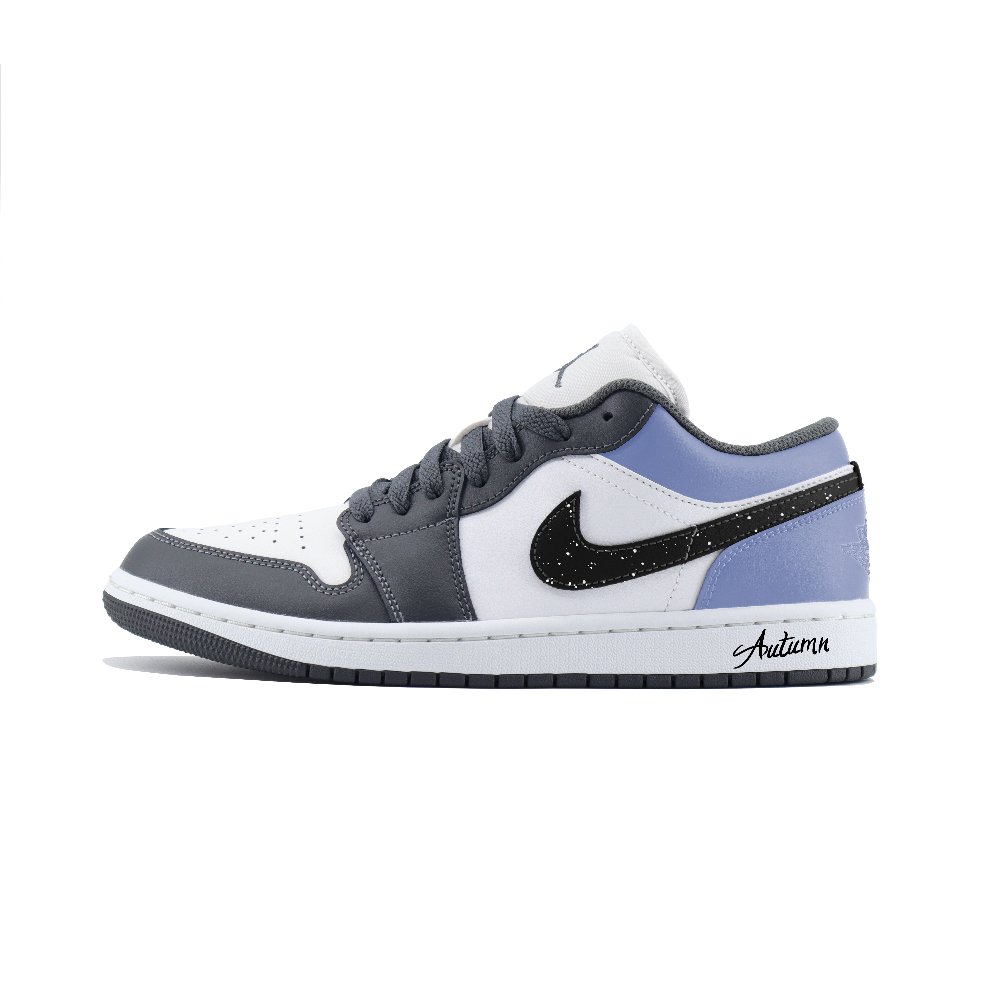 Jordan Air Jordan 1 LOW Abrasion Resistant Low Top Vintage Basketball Shoes Unisex Gray Blue