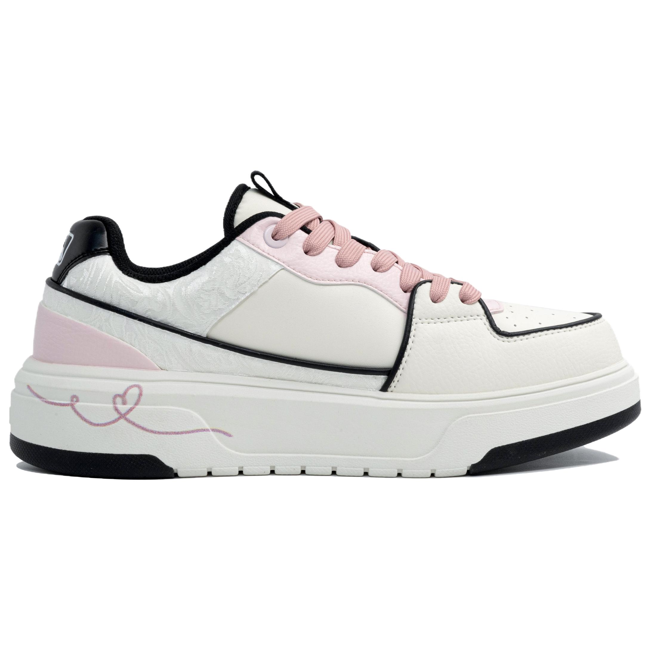 MLB Chunky Liner LTDZ Love, Shopping Bag Anti Slip Wear Resistant Low Top Skateboard Shoes Unisex Pink White
