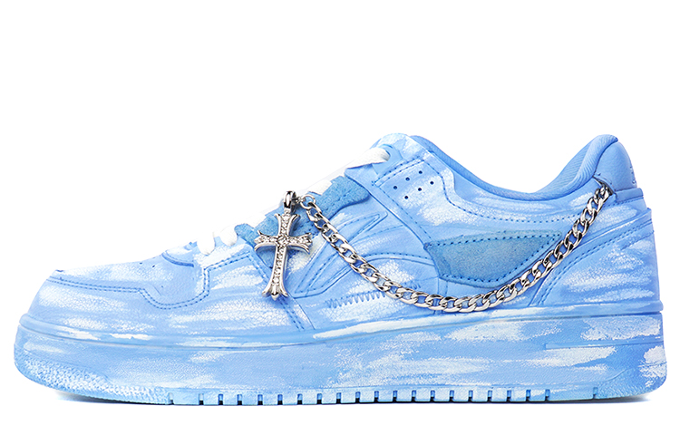 LiNing Tianji Owcm Low-Top Skateboard Shoes Unisex Blue White