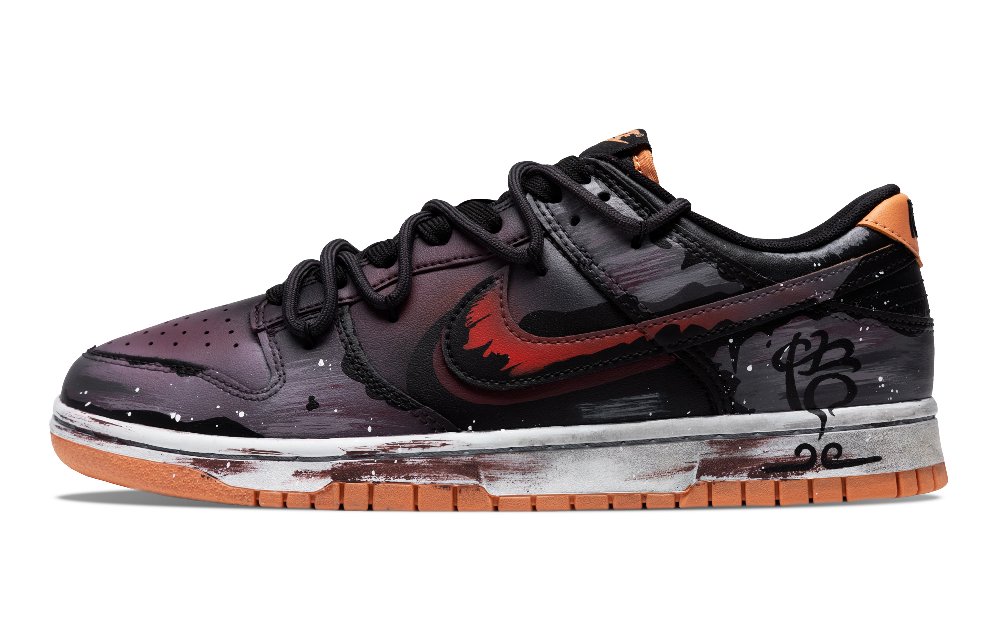 Nike Dunk Wear-Resistant Slip-Resistant Low-Top Skateboard Shoes Men's Black Red