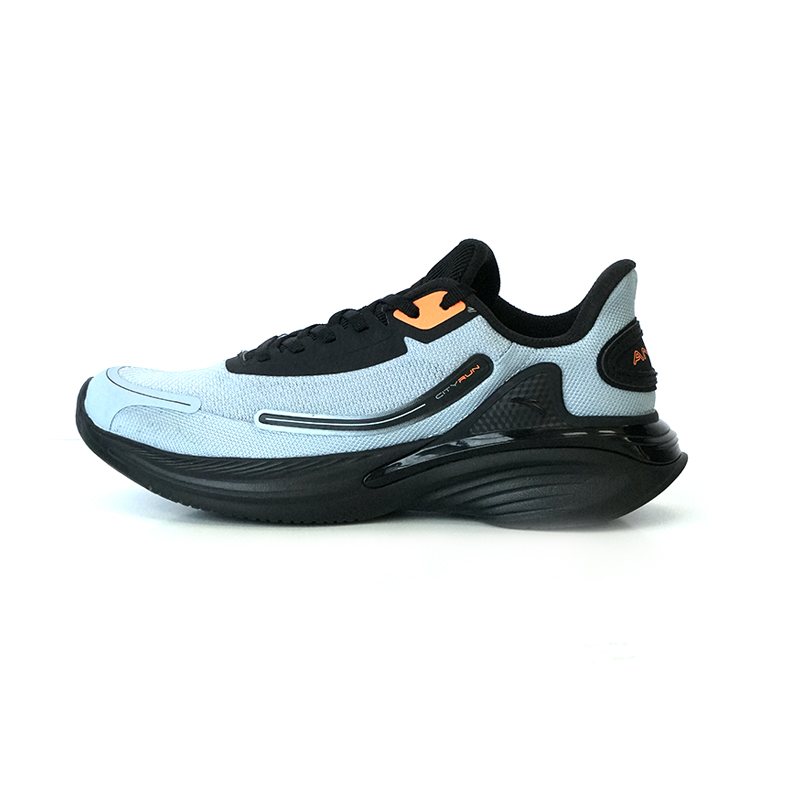 ANTA Running Shoes Men Low-Top Blue Gray/Black/Red Orange/