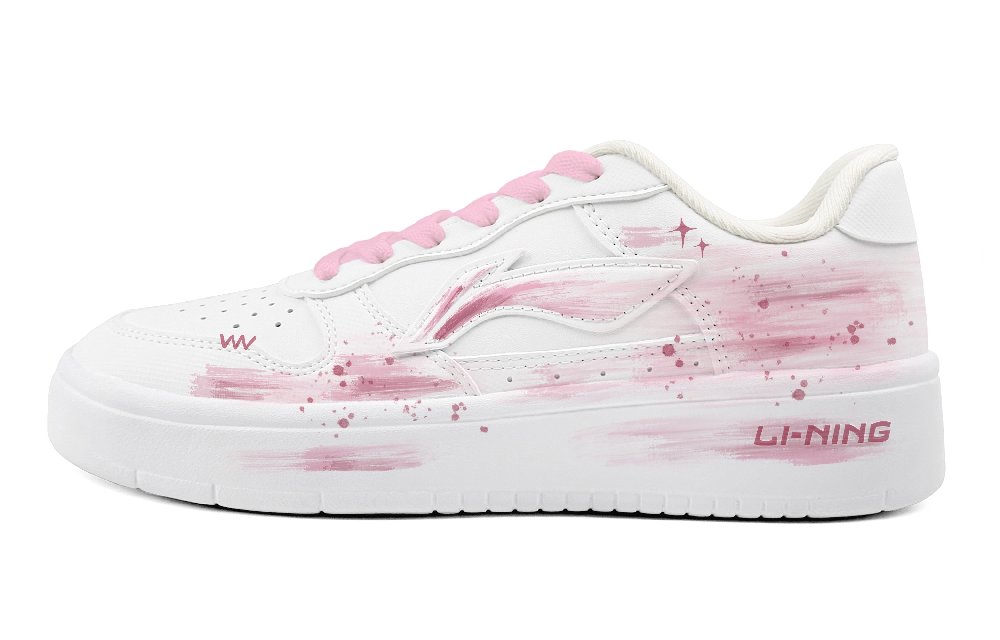 LiNing Pontoon Boats Slip Resistant, Lightweight, And Breathable Low Top Skateboard Shoes Women's Peach