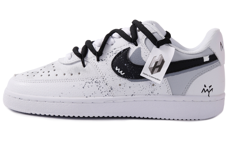 Nike Court Vision 1 Skateboard Shoes Men Low-Top Black White Gray