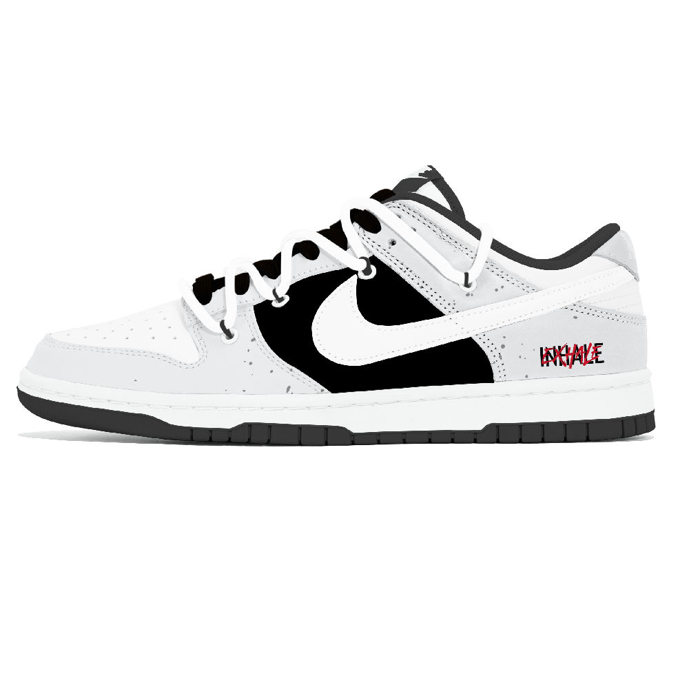 Nike Dunk Abrasion Resistant Low Top Skateboard Shoes Unisex Black Gray