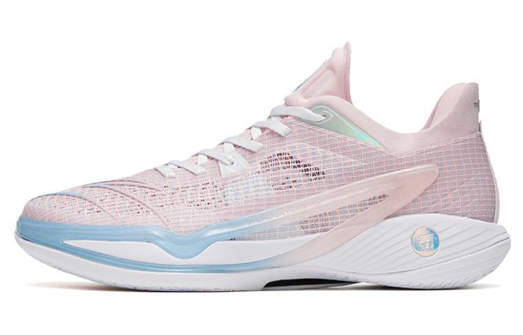 Anta Lighthearted 4 Fruit Pink Anti-Slip Wear-Resistant Low-Top Basketball Shoes Men's White Blue Pink