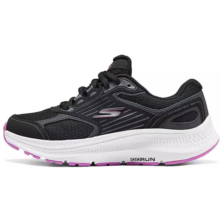 Skechers Women's GO Series Breathable Coverage Low Top Running Shoes Women's Black Purple