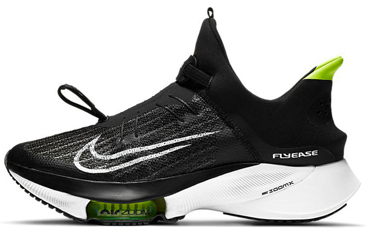 Nike Air Zoom Tempo Next% FlyEase Black White Volt