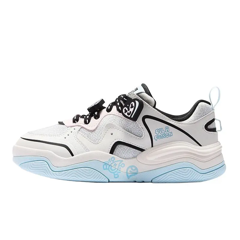 Mr Doodle x FILA FUSION KICK III Skateboarding Shoes Abrasion Resistant Low Top Skateboard Shoes Women's White