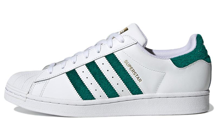 Adidas Originals Superstar Chenille Stripes Cloud White Green