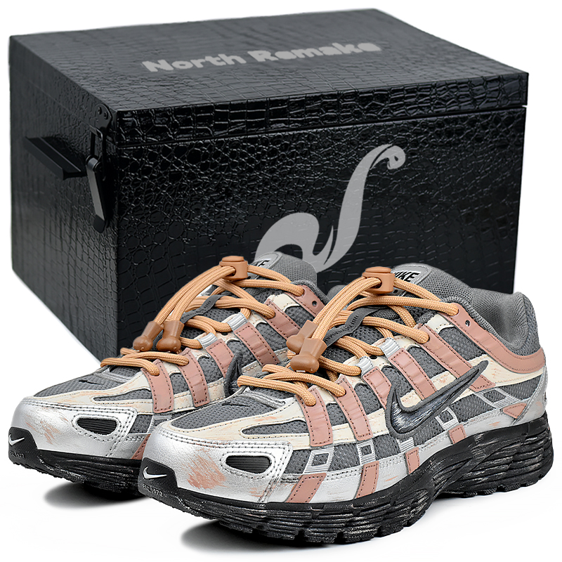 Nike P 6000 Abrasion Resistant Slip Resistant Low top Running Shoes Unisex Pink Gray