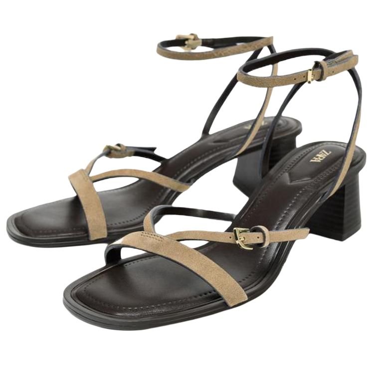 ZARA One Strap Sandals 5cn Women's Sandy Brown купить в интернет-магазине Yoocart с быстрой доставкой по России.