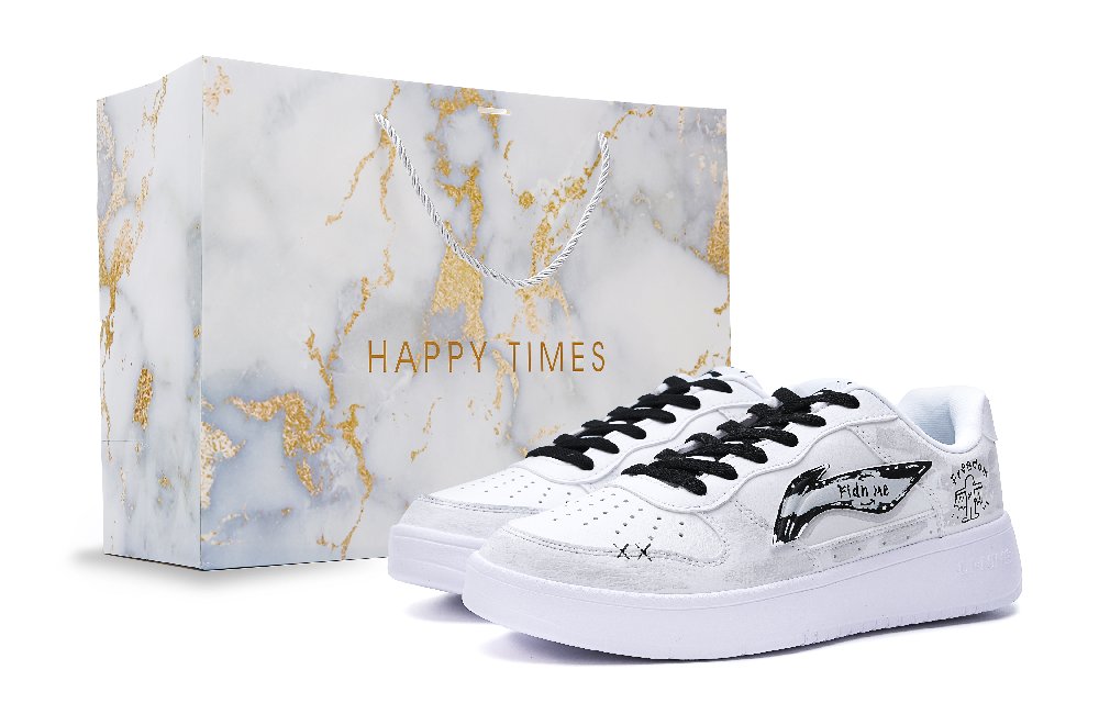 LiNing Pontoon Boats Anti Slip Wear Resistant Low Top Skateboard Shoes Men's White