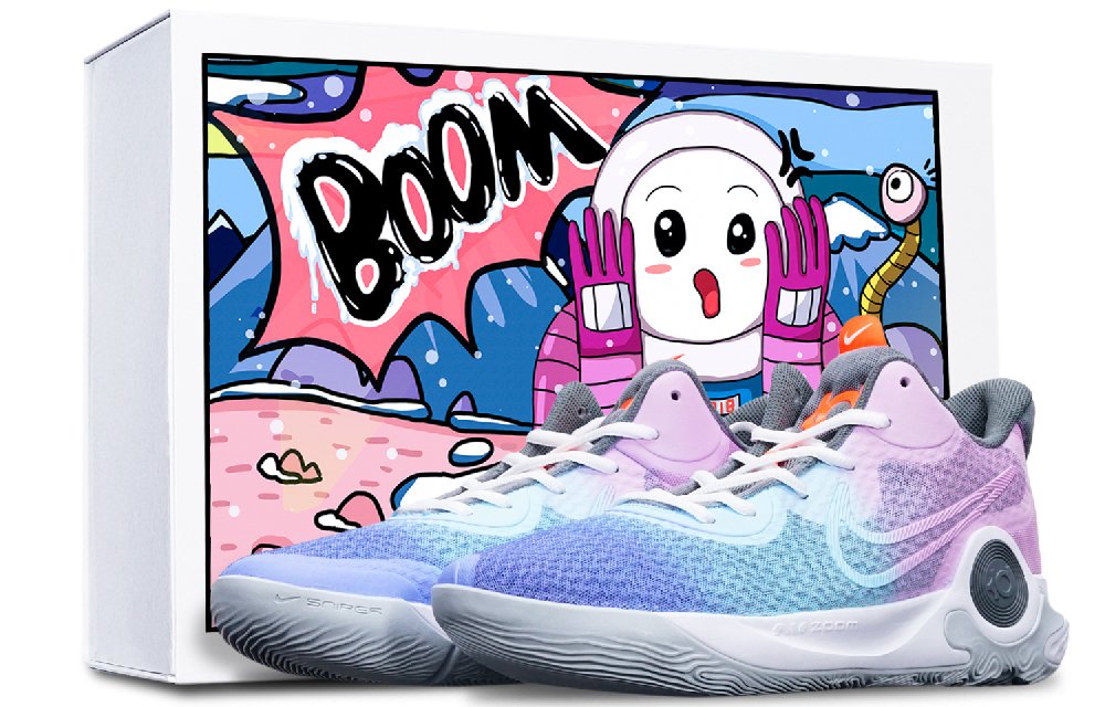 Nike KD Trey 5 IX EP KD Cushioning Anti-Slip And Wear-Resistant Mid-Top Basketball Shoes Unisex Blue Red