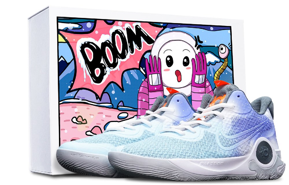 Nike KD Trey 5 Cushioned Anti-Slip And Wear-Resistant Lightweight Low-Top Basketball Shoes Unisex Blue Purple