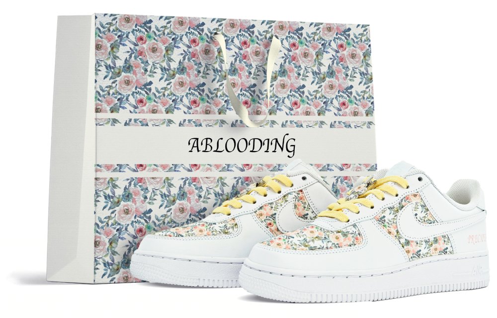 Nike Air Force 1 ABLOODING Coverage Warm Low-Top Skateboard Shoes Men's Pink Yellow