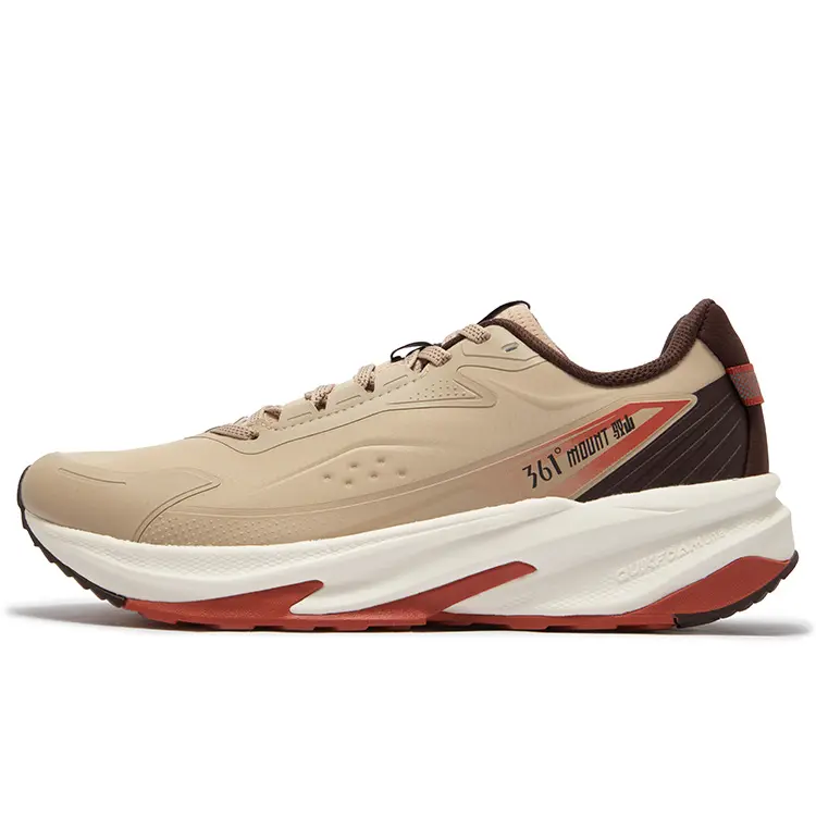 361° Slip Resistant, Abrasion Resistant, Waterproof Low Top Casual Running Shoes Men's Brown White