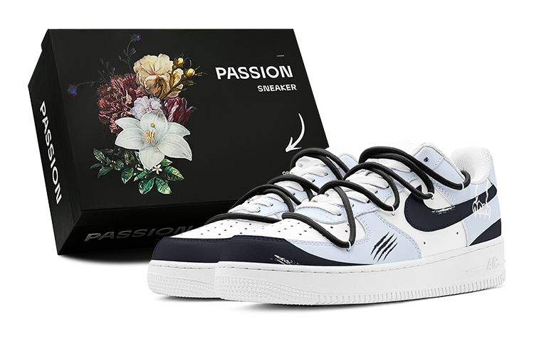 Nike Air Force 1 Air Force 1 Spring Green Season Green Eye Tiger Claw Low-Top Skateboard Shoes Men's Black Blue