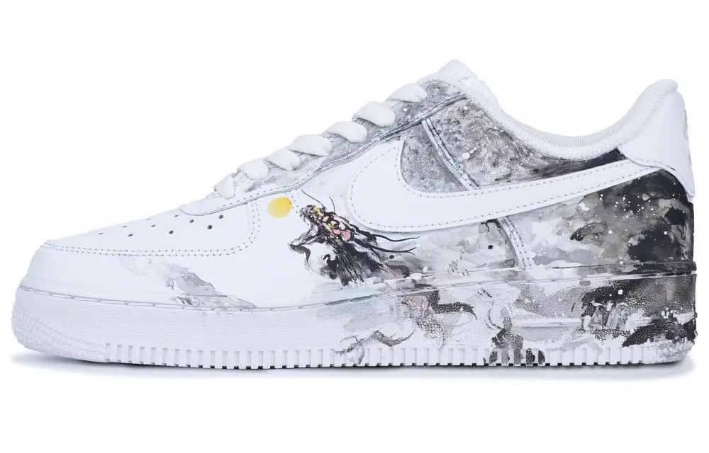 Nike Air Force 1 Skateboard Shoes Women's Low top Black/White/Red