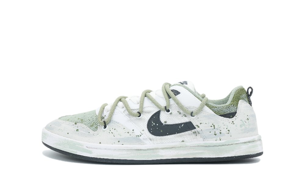 Nike SB Alleyoop Green Tide Anti-Slip And Wear-Resistant Lightweight Low-Top Skateboard Shoes Women's White Green