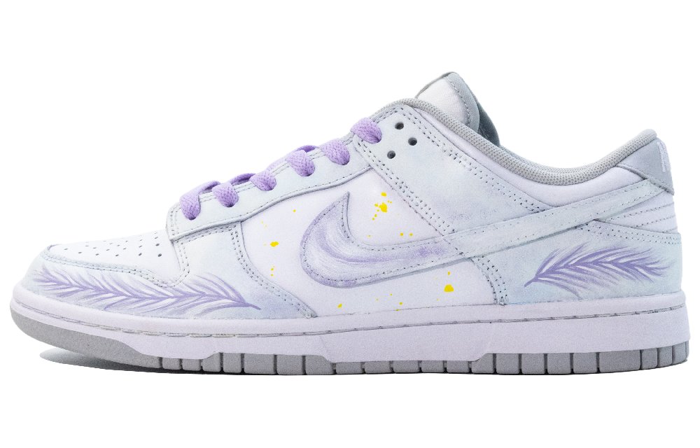 Nike Dunk Purple Feather Star Dream Anti Slip Wear Resistant Low Top Skateboard Shoes Unisex Gray Purple