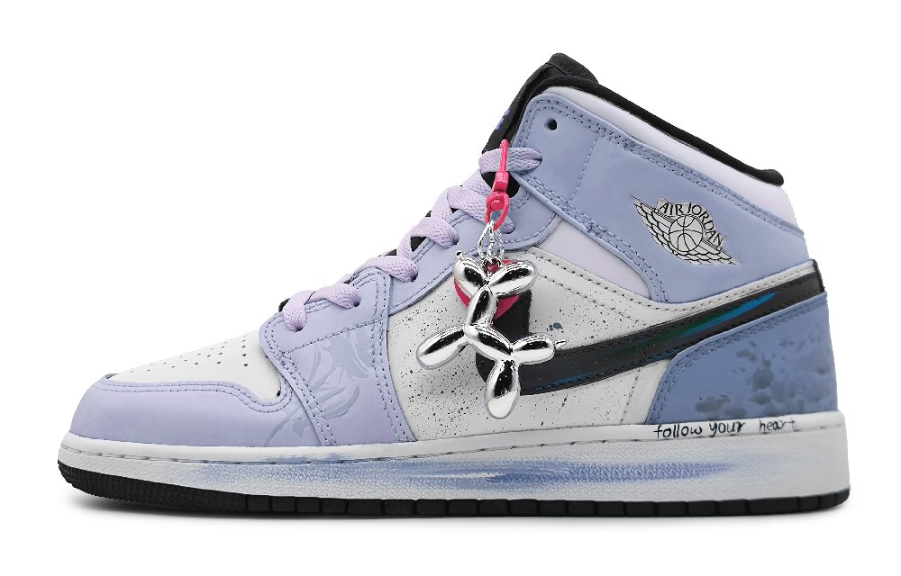 Jordan Air Jordan 1 Mid-Top Vintage Basketball Shoes GS Purple