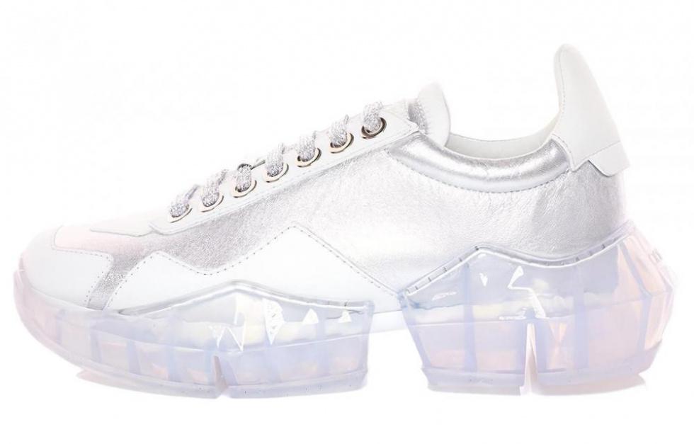 Jimmy Choo Diamond F Low Top Casual Shoes Women's Silver