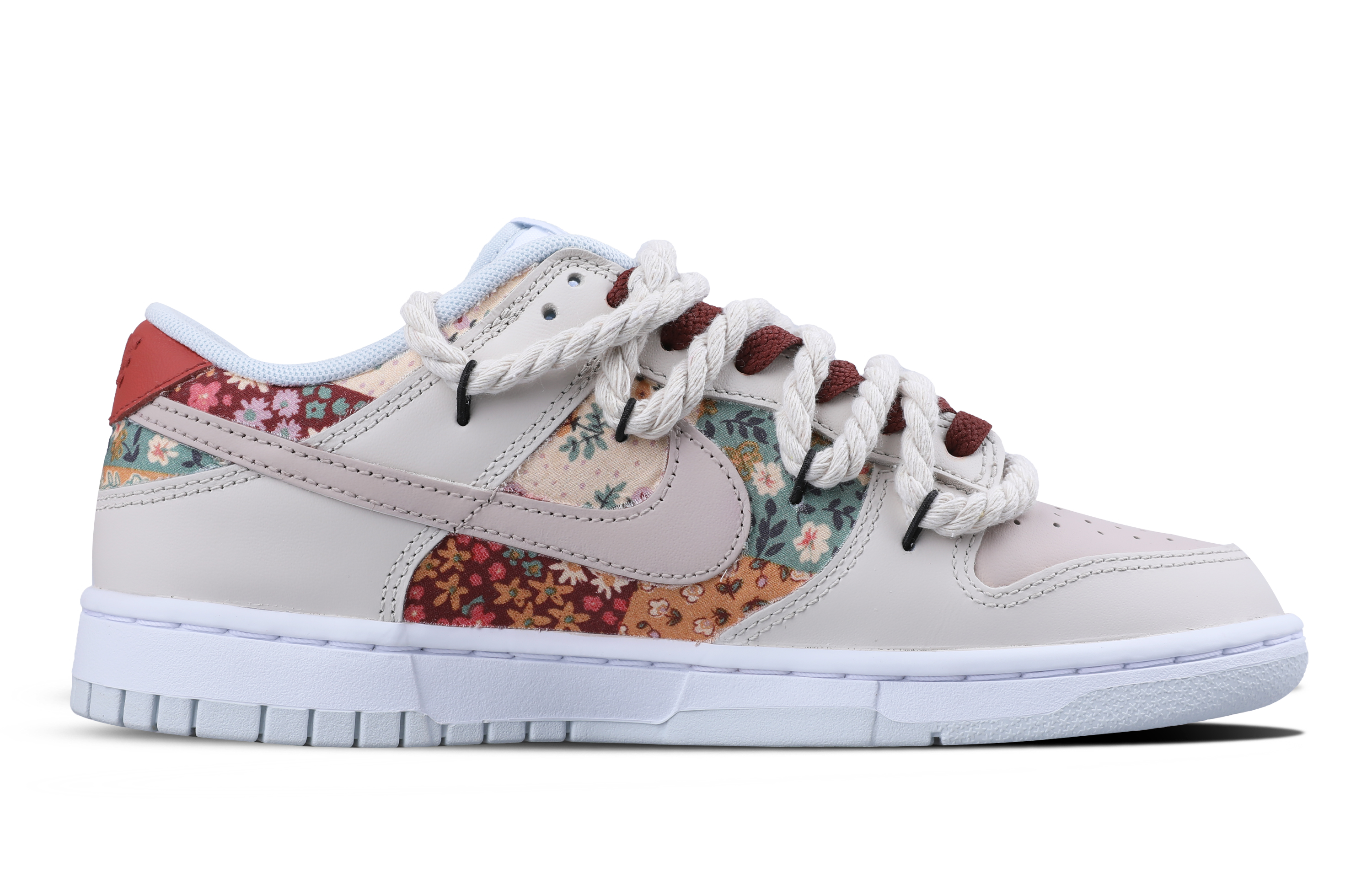 Nike Dunk Low Cushioning Abrasion Resistant Balance Low Top Skateboard Shoes Unisex Beige Red