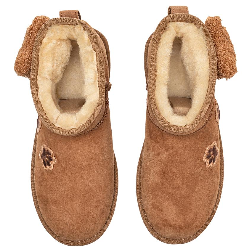 UGG CLASSIC MINI Maillard Style Wind Plush Bear Short Level 3 Category Women's Chestnut