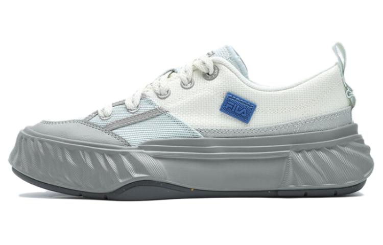 FILA Fosso Chuanxing Shoes Abrasion Resistant Breathable Low top Canvas Shoes Women's White Gray