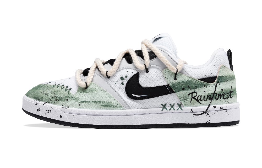 Nike SB Alleyoop Matcha Diary Anti-Slip And Wear-Resistant Lightweight Low-Top Skateboard Shoes Men's White Green