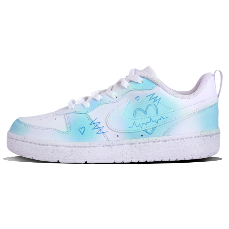 Nike Court Borough Anti-Slip Wear-Resistant Low-Top Skateboard Shoes GS Blue White